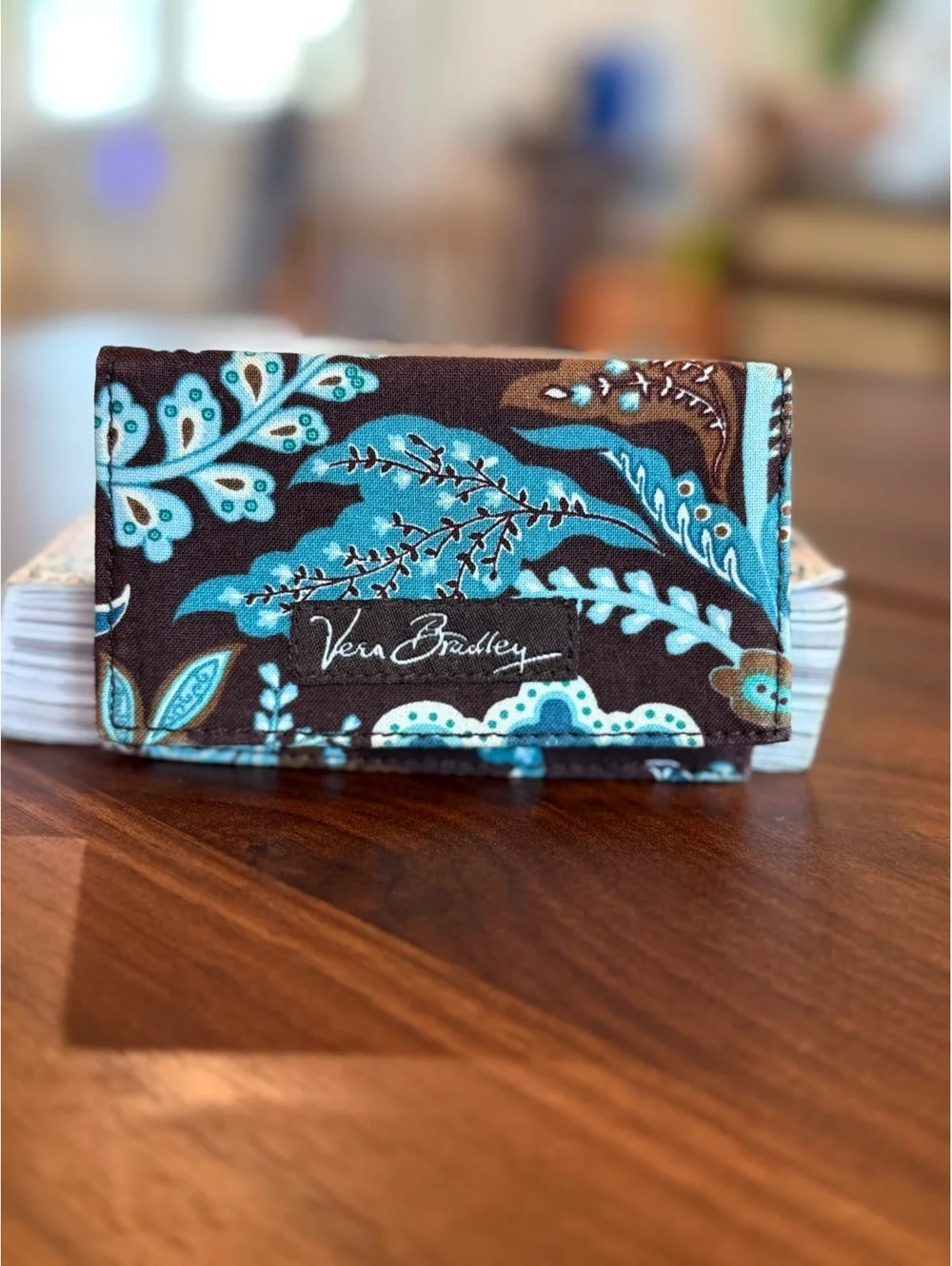 Vera Bradley Floral Patterned Fabric Card Holder Wallet